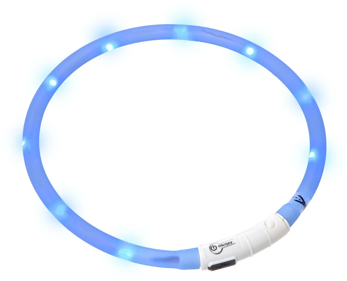 Obojek USB Visio Light 70cm Modrý