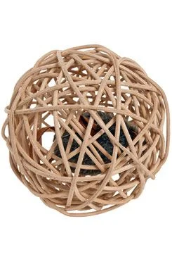 FLAMINGO Vrbový spletený míček s pískátkem pro kočky 10 cm