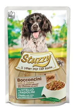 Kapsička STUZZY Dog telecí + fazole v želé 100 g