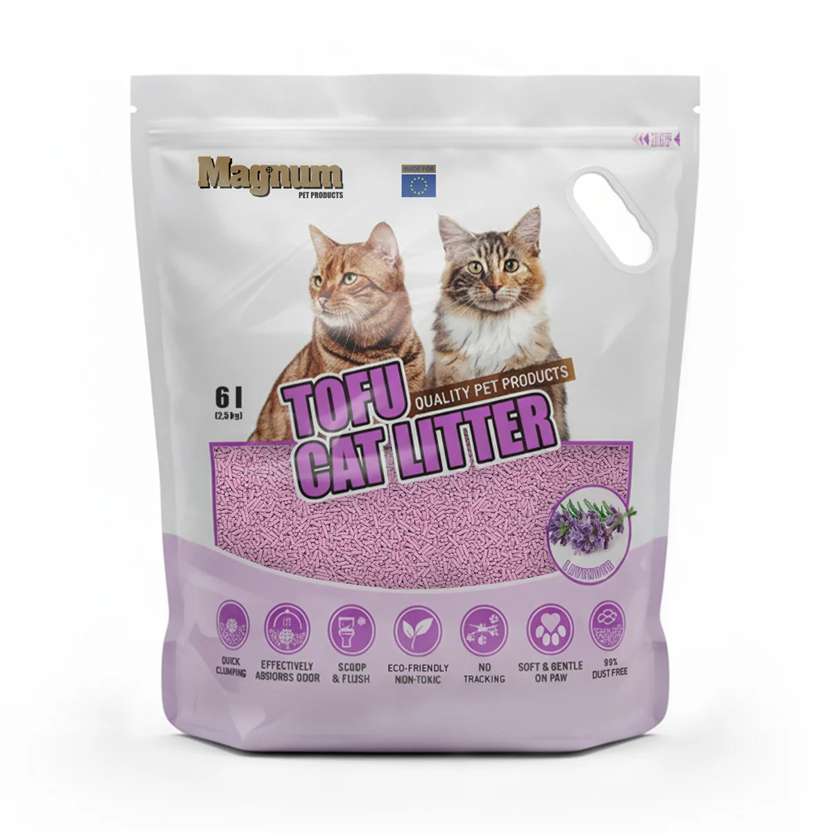 Magnum TOFU cat litter LAVENDER Balení: 2,5 kg