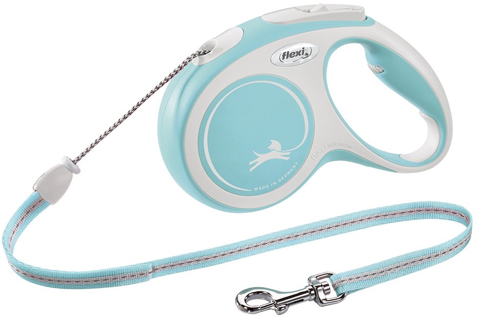 Vodítko FLEXI Comfort M lanko 5m/20kg sv.modrá NEW