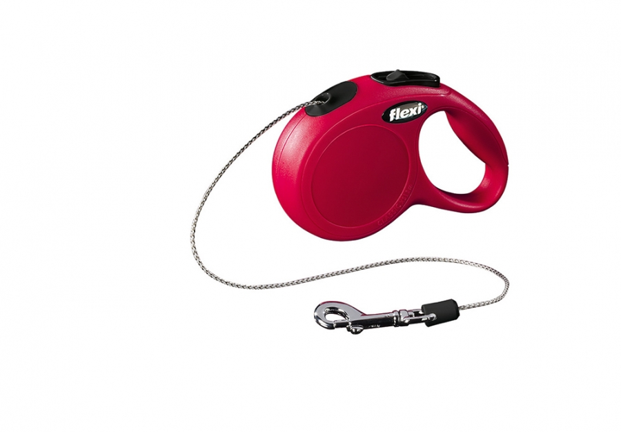 Vodítko FLEXI Classic NEW lanko 3 m/ 8 kg červená