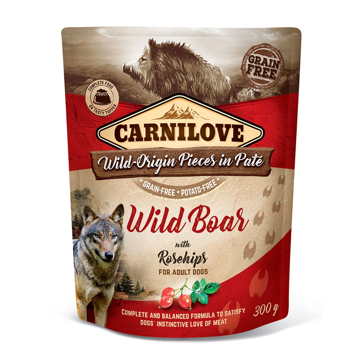 Carnilove Dog Pouch Paté Wild Boar & Rosehips 300 g