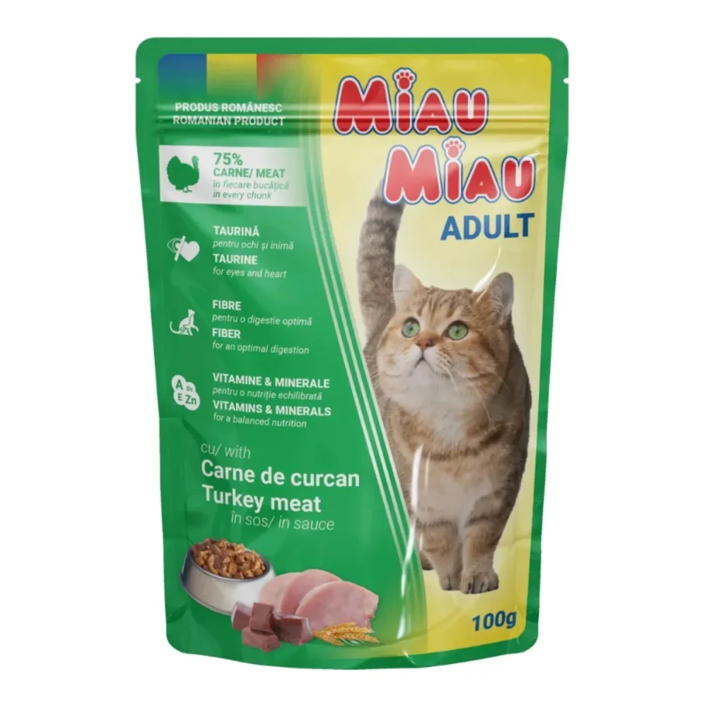 Miau Miau Kapsa Adult Turkey in Gravy - 24x100g