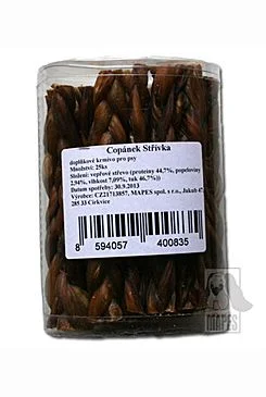 Pochoutka sušená MAPES střívka copánky dóza 25ks 1 bal.