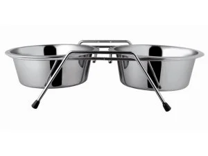 RAINTECH Dvojmiska LAVOR nerez se stojanem (chrom) 0,35l/13,5cm