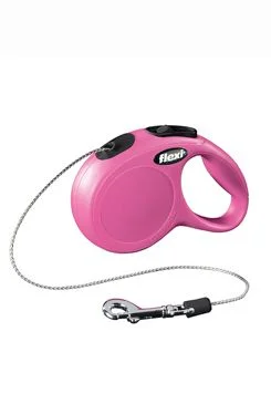 Vodítko FLEXI Classic NEW lanko 3m/ 8 kg růžová