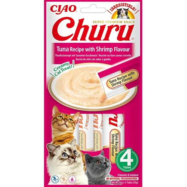 Churu Cat Tuna Recipe with Shrimp Flavor 4x14g