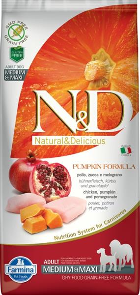 N&D Pumpkin DOG Adult M/L Chicken&Pomegranate 12 kg