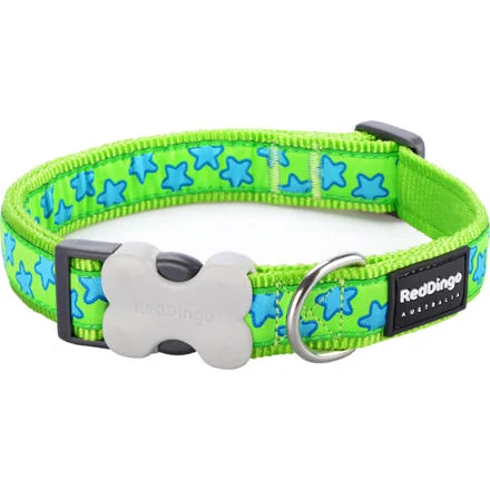 RedDingo Obojek Star Lime Green - 2,5/41 až 63cm