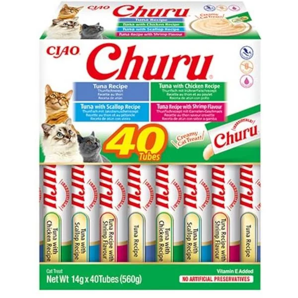 Churu Cat BOX Tuna Seafood Variety Churu Cat BOX Tuna Seafood Variety 40x40g