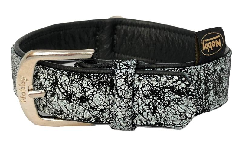 Nobby Exclusive kožený obojek šedá S 37cm