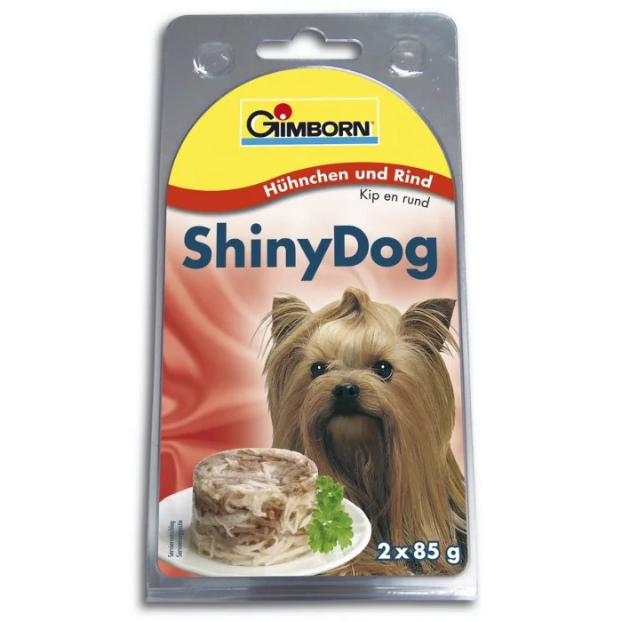 ShinyDog konzerva kuřecí+hovězí 2x85g (16x)