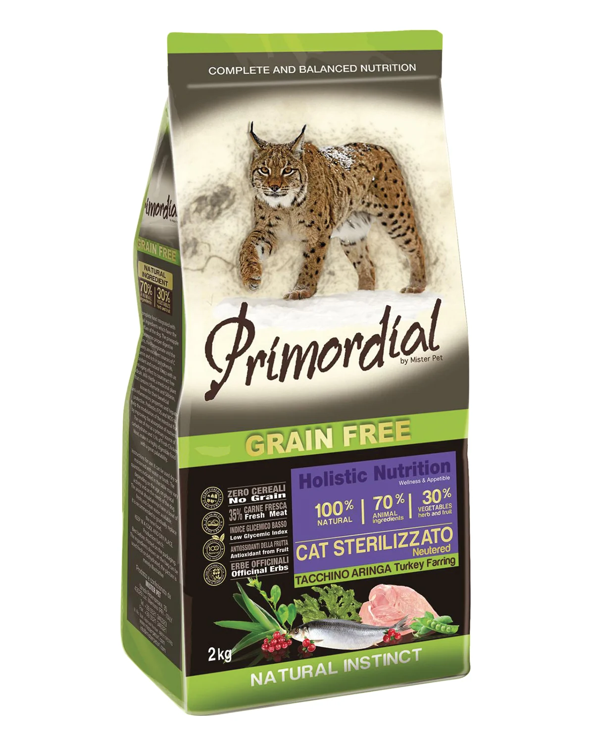 PRIMORDIAL Cat Sterilizzato Turkey&Herring 2 kg