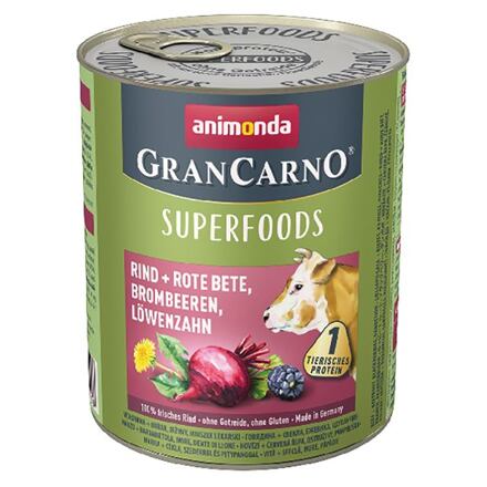 GRANCARNO Superfoods hovězí,čv.řepa,ostružiny,pampeliška pro psy 800 g