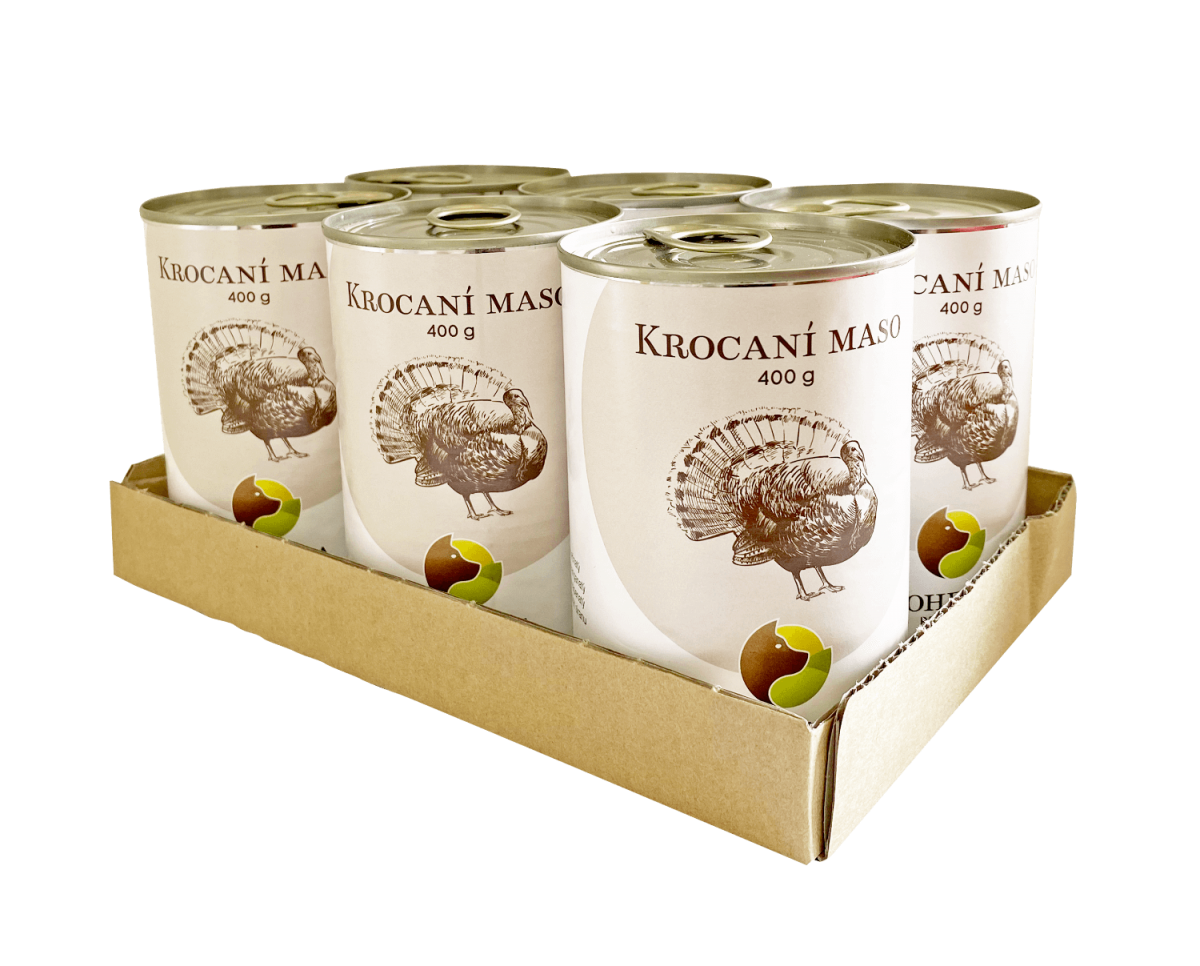 Bohemia Pet Food SIX PACK BOHEMIA Krocaní maso ve vlastní šťávě 400g