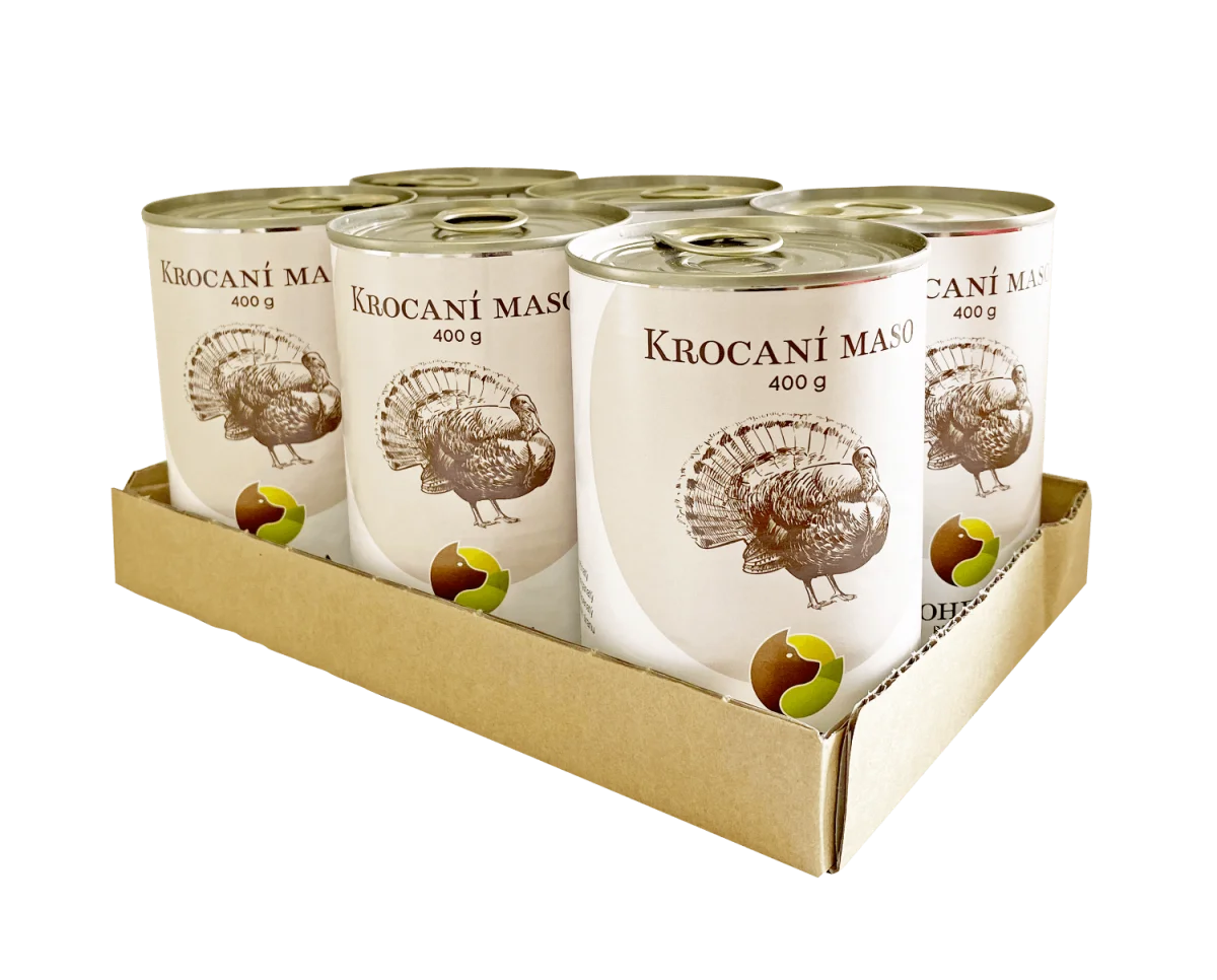 Bohemia Pet Food SIX PACK BOHEMIA Krocaní maso ve vlastní šťávě 400g