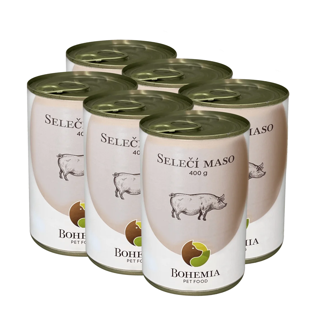 Bohemia Pet Food SIX PACK BOHEMIA Selečí maso ve vlastní šťávě 400g