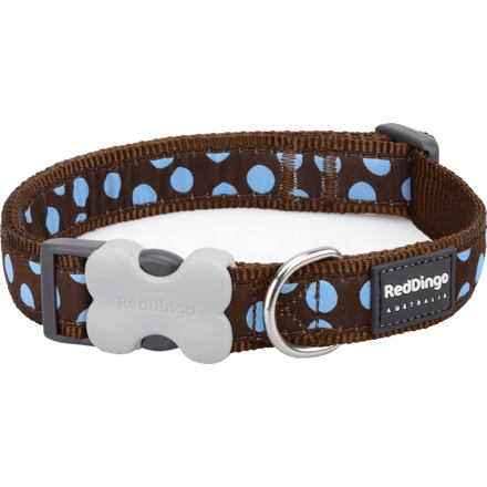 Obojek RD 15 mm x 24-37 cm - Blue Spots on Brown