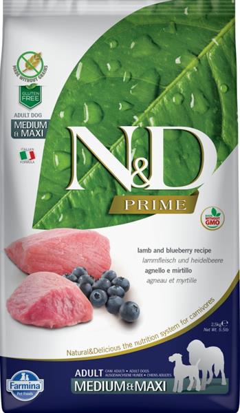 N&D PRIME DOG Adult M/L Lamb & Blueberry 2,5 kg