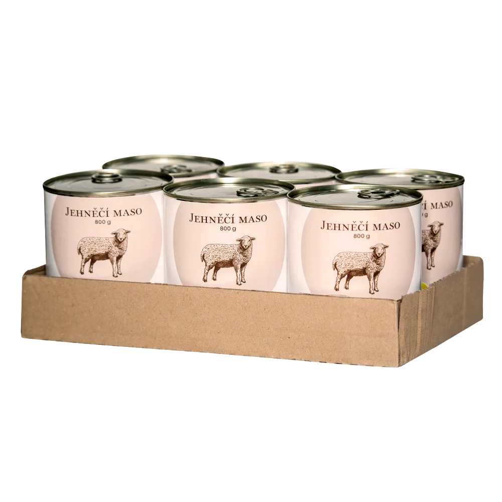 Bohemia Pet Food SIX PACK BOHEMIA Jehněčí maso ve vlastní šťávě 800g