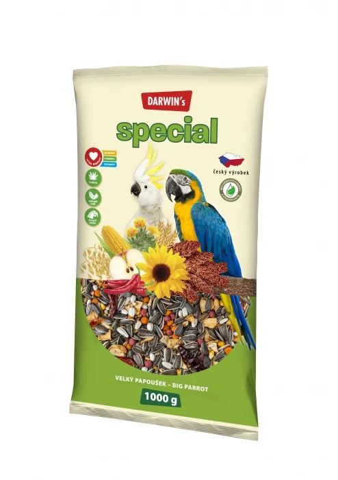 DARWIN's - velký papoušek special 1kg - EXP 8/2025