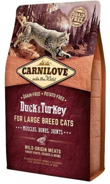 Carnilove Duck & Turkey for Large Breed Cats  - Muscles, Bones, Joints 2 kg