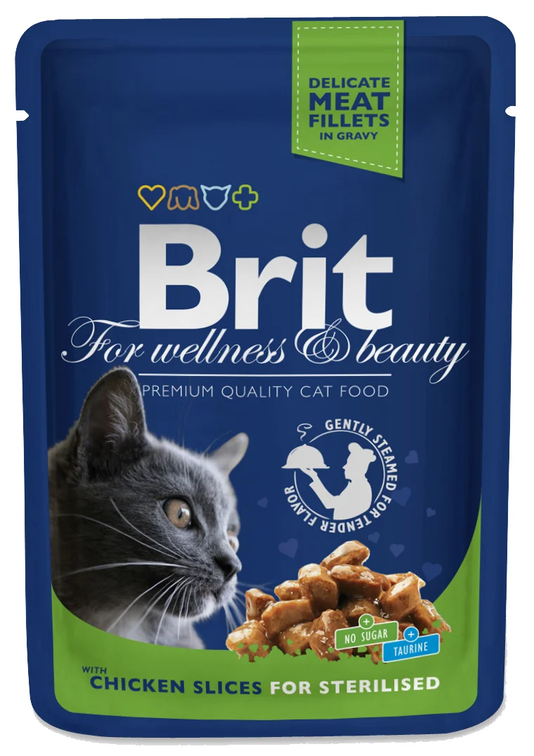 Brit Premium Cat kapsa Chicken Slices for Steril 100 g - 1Ks
