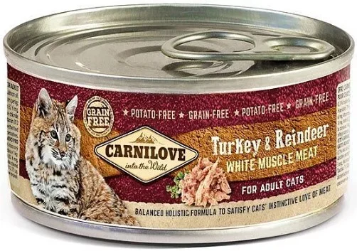 Carnilove White konz Mus Meat Turkey&Reindeer Cats 100g