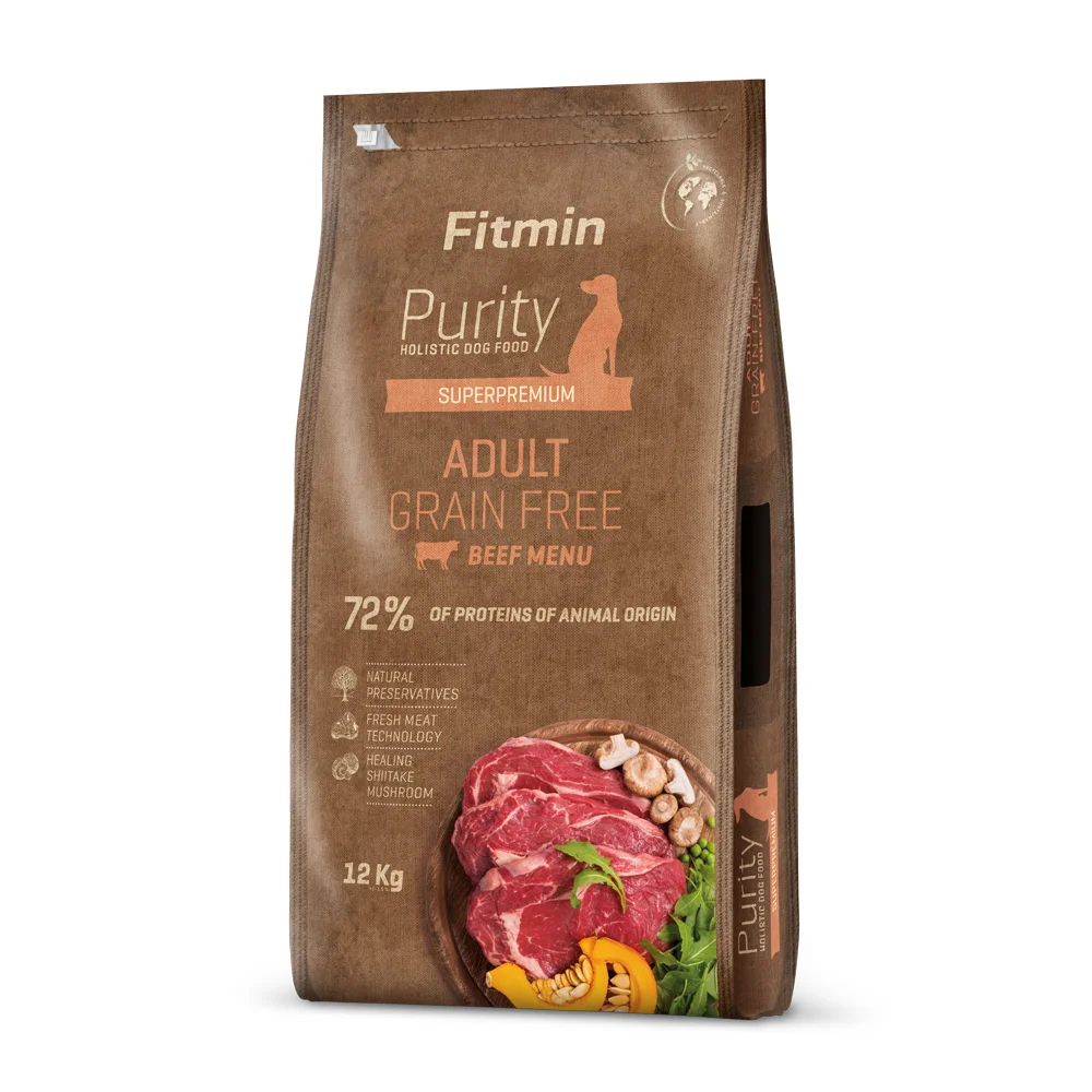 Fitmin kompletní krmivo pro psy Purity Grain Free Adult Beef  12 kg