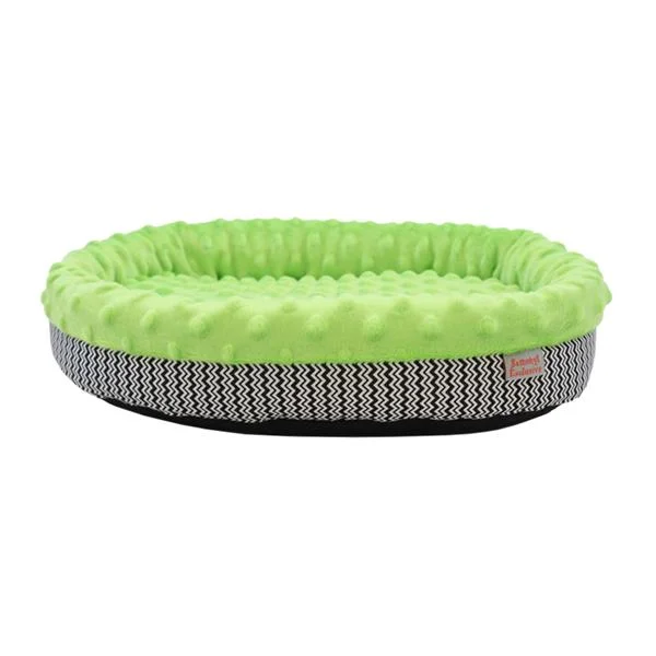 Samohýl Exclusive Pelech dr.savec ovál M, černobílé vlnky, hrášková minky 30x25cm