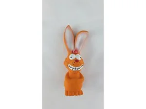 HRAČKY SALAČ Zajíc pískací - oranžový LATEX 17 cm