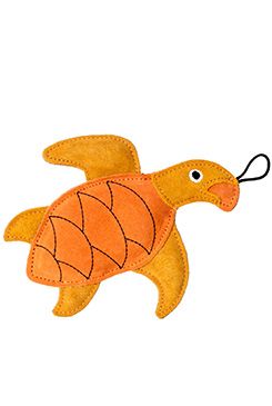 KIWI WALKER s.r.o Hračka pes LEATHER TURTLE kůže,oranžová 21cm Kiwi
