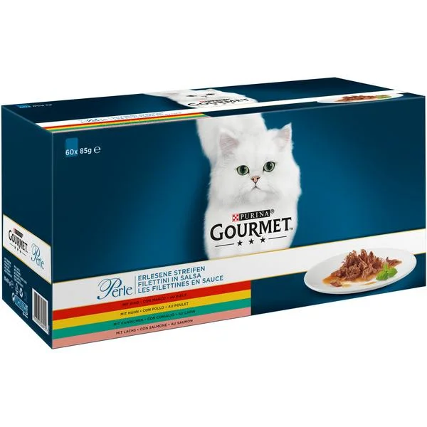 Gourmet Perle Multipack minifiletky ve šťávě pro kočky 60×85 g