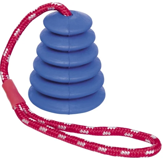 Nobby hračka pro psy tvrdá guma s lanem modrá 39cm
