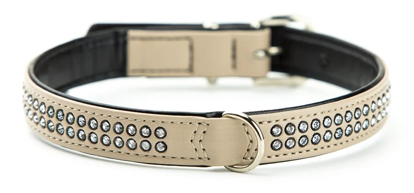 Nobby Crystal obojek se Swarovski krystaly S-M 42cm písková