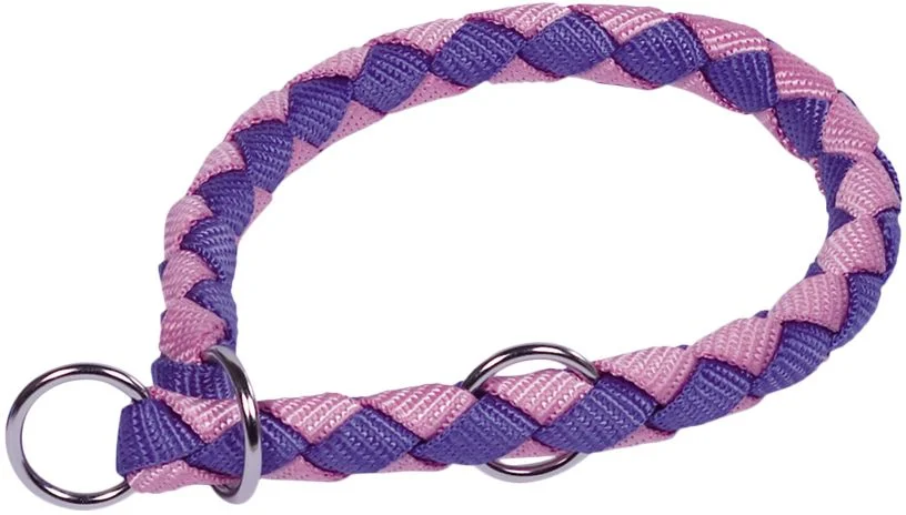 Nobby CORDA polostahovací kulatý obojek M-L fialová