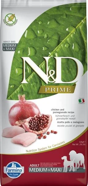 N&D PRIME DOG Adult M/L Chicken & Pomegranate 12 kg 