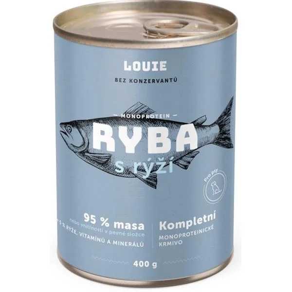 Louie konz. pro psy ryba s kuřecím a rýží 400 g
