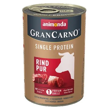 GRANCARNO Single Protein - čisté hovězí, konzerva pro psy 400g