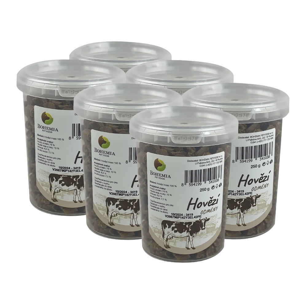 Bohemia Pet Food BOHEMIA 6x Hovězí odměny 250g