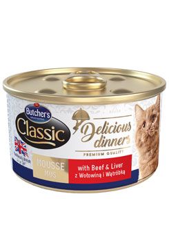 Butcher’s Cat Class.Delic.Dinners hovězí+játra konz 85g