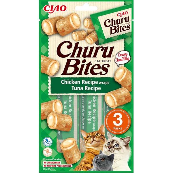 Pochoutka Churu Bites wraps kuře & tuňák 3x10g