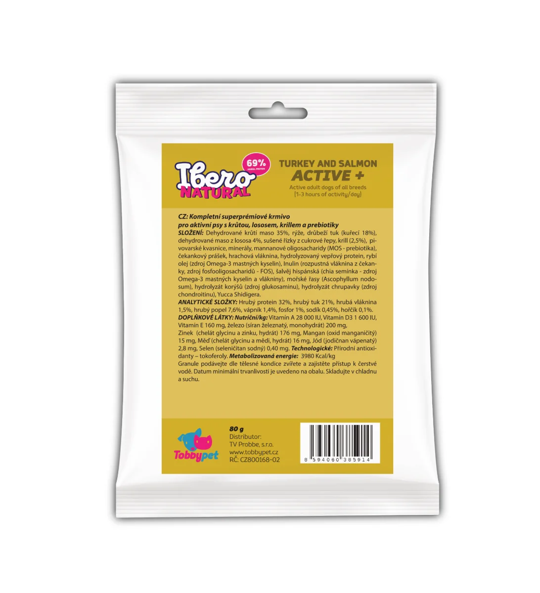 Vzorek - Ibero Natural Dog Active + - 80g