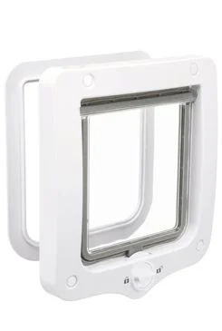 Průchozí dvířka pro kočku, 2-cestná, 20x22cm bílá