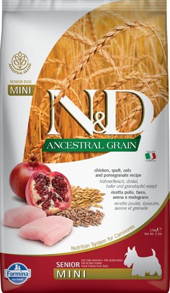 N&D LG DOG Senior Chicken&Pomegr 2,5 kg Mini