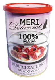 MERI Deluxe Cat kuřecí žaludky svalovina, konzerva 400g