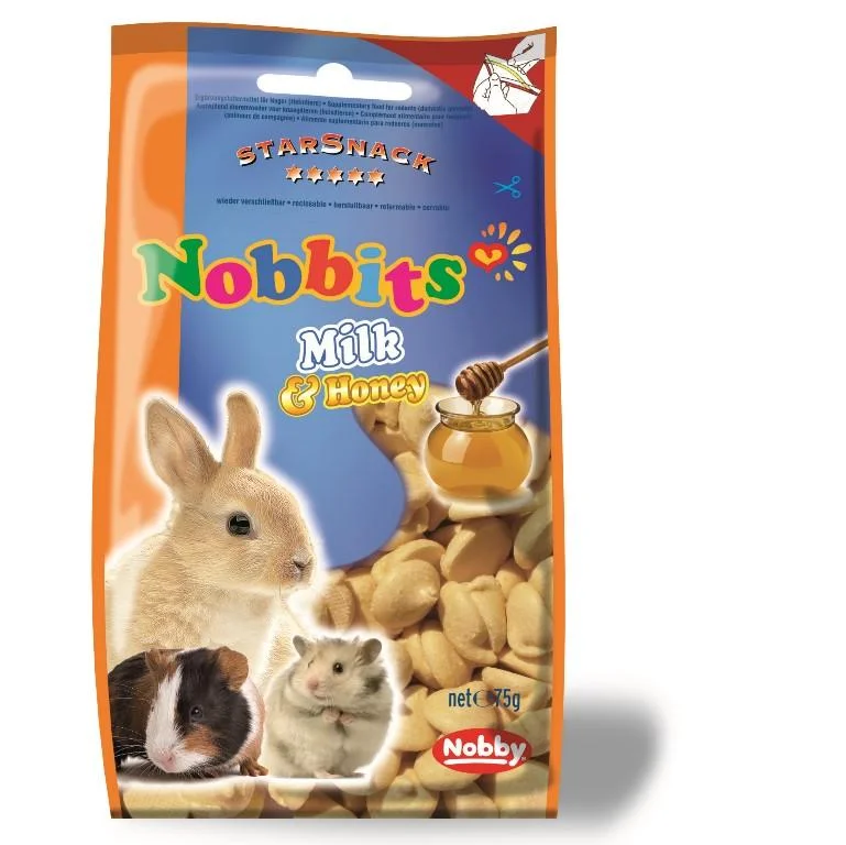 Nobby StarSnack Nobbits pamlsky pro hlodavce mléko a med 75g