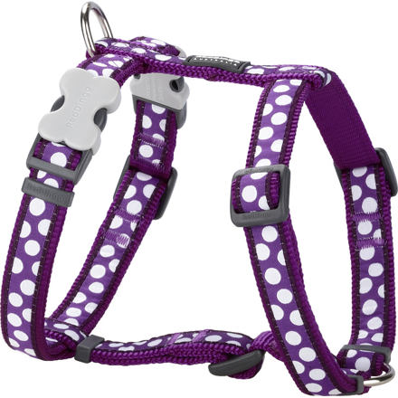 Postroj RD 25 mm x 56-80 cm- White Spots on Purple