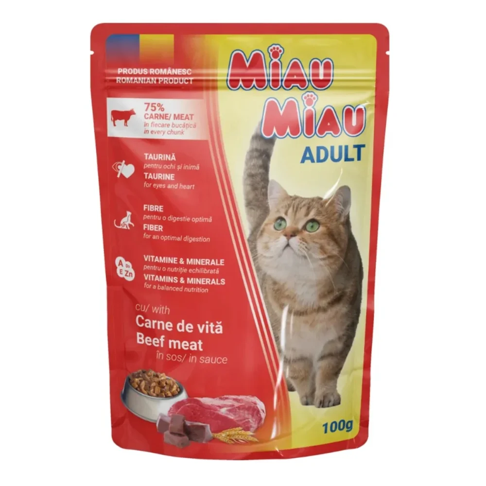 Miau Miau Kapsa Adult Beef - 7x100g